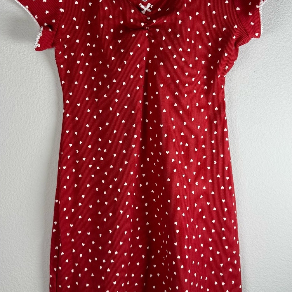 Art Class Red Dress with Heart Pattern
